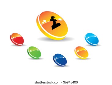 round-button icon set