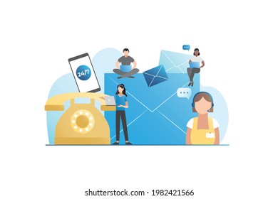 Round-clock support, assistance. Operators, assistants in headphones communicate on hotline in e-mail messages on Internet, in letters, via video communication in smartphone,calls from landline phone.