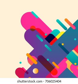 Rounded abstract colorful shapes. Vector background.