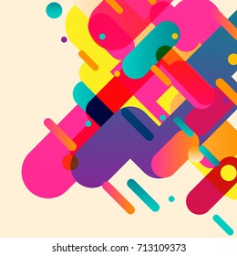 Rounded abstract colorful shapes. Vector background