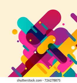 Rounded abstract colorful shapes. Vector background.