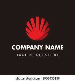 rounded abstract milinalis logo template vector design