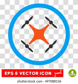 Rounded Airdrone EPS vector icon. Illustration style is flat icon symbol inside a blue circle.
