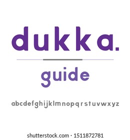Rounded, alphabet, lowercase letters, typography. Vector illustration. - Vektör