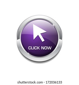 Rounded Arrow Click Now Vector Icon Button