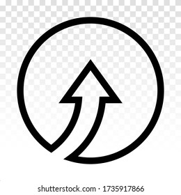Flecha redondeada o Icono de línea de flecha hacia arriba para aplicaciones y sitios web
