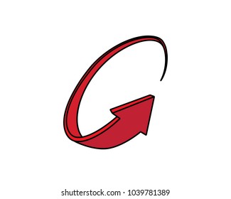 rounded arrow illustration , cartoon design style arrow , designed for illustration