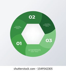 Rounded arrow process infographic template design. Business concept infograph with 3 options, steps or processes. Vector visualization can be used for workflow layout, diagram, annual report, web