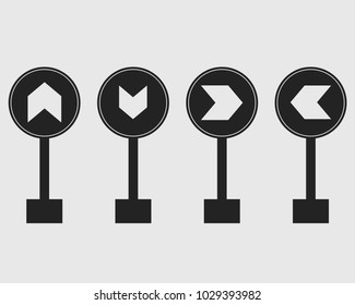 Rounded Arrow Sign icon of Highway on gray Background.