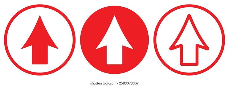 Rounded arrow up vector icon set. vector design eps 888. up arrow icon. rounded arrow up icons .