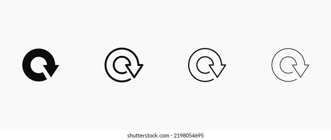 Rounded arrow vector icon. Turn back or waiting arrow icon