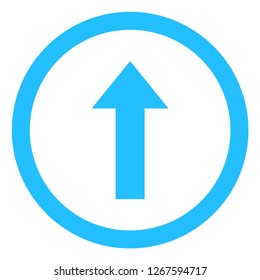 Rounded arrow up vector illustration on a white background. An isolated flat icon illustration of rounded arrow up with nobody.