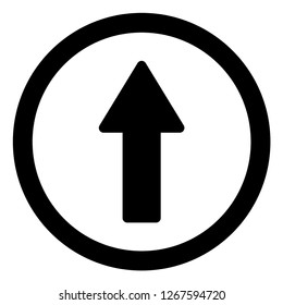 Rounded arrow up vector illustration on a white background. An isolated flat icon illustration of rounded arrow up with nobody.