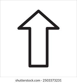 Rounded arrow up vector illustration on a white background. An isolated flat icon illustration of rounded arrow up with nobody.