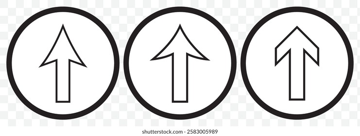 Rounded arrow up vector illustration on a white background. An isolated flat icon illustration of rounded arrow up with nobody. Eps 10.