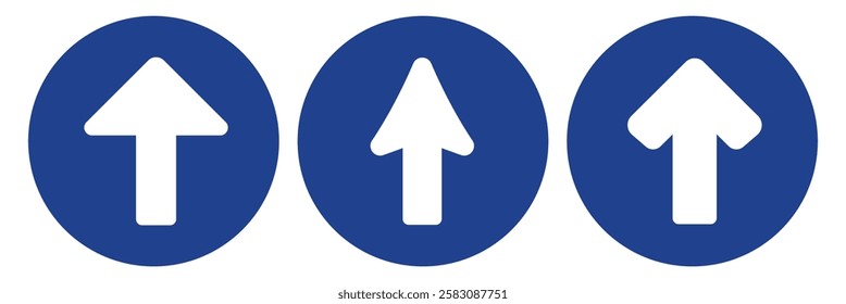 Rounded arrow up vector illustration on a white background. An isolated flat icon illustration of rounded arrow up with nobody.
