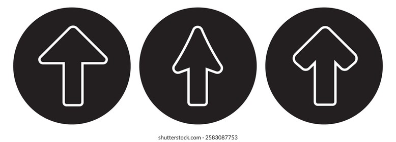 Rounded arrow up vector illustration on a white background. An isolated flat icon illustration of rounded arrow up with nobody.