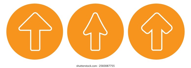 Rounded arrow up vector illustration on a white background. An isolated flat icon illustration of rounded arrow up with nobody.