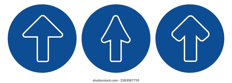 Rounded arrow up vector illustration on a white background. An isolated flat icon illustration of rounded arrow up with nobody.