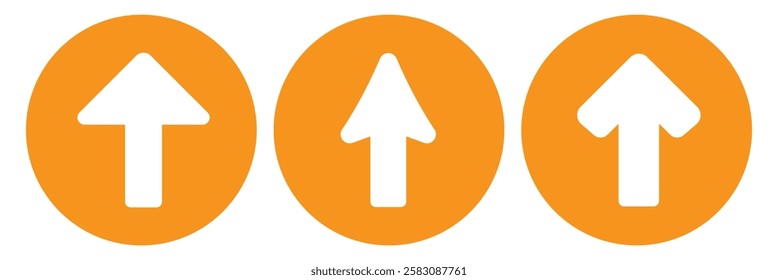Rounded arrow up vector illustration on a white background. An isolated flat icon illustration of rounded arrow up with nobody.