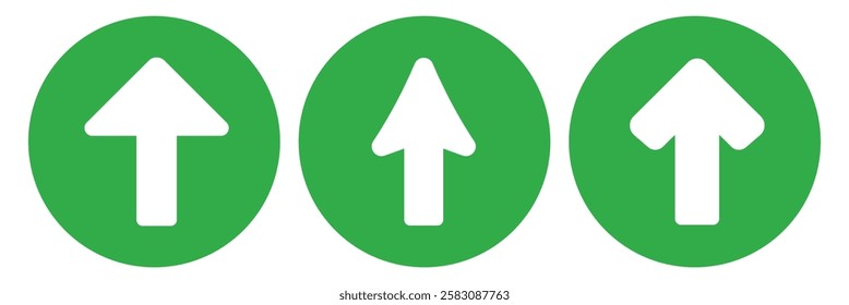 Rounded arrow up vector illustration on a white background. An isolated flat icon illustration of rounded arrow up with nobody.