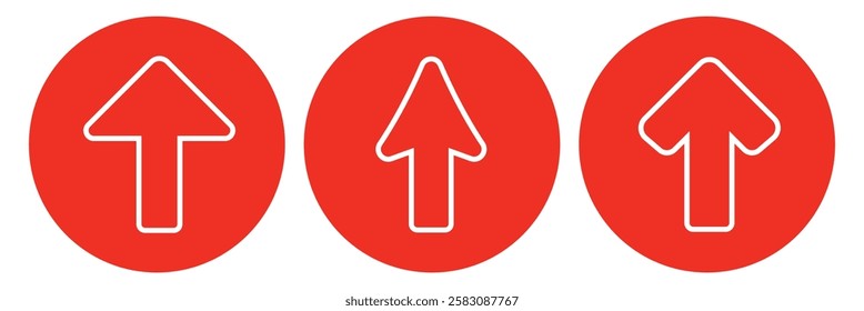 Rounded arrow up vector illustration on a white background. An isolated flat icon illustration of rounded arrow up with nobody.