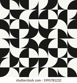 Rounded art pattern. Decorative rounded shapes in black and white colors.