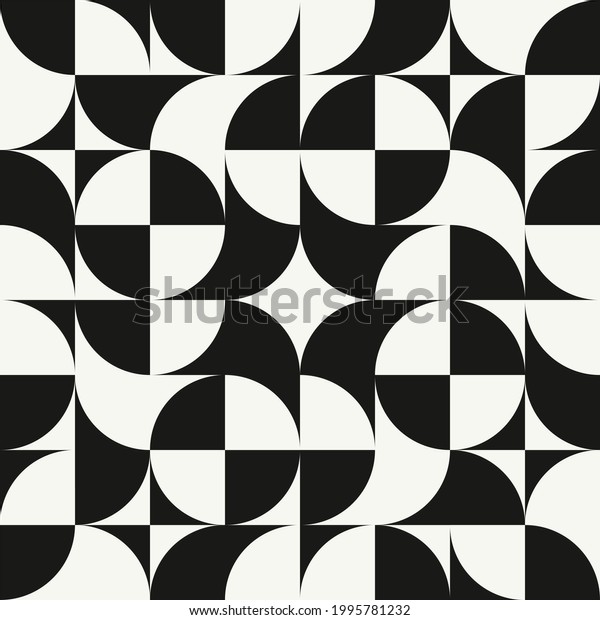 Rounded art pattern. Decorative rounded shapes in\
black and white\
colors.