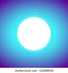 Rounded artistic banner, colorful lighting background. Retro pattern