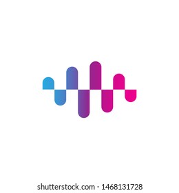 Rounded Audio Spectrum, Wave Music, Sound Equalizer Vector