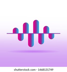Rounded Audio Spectrum, Wave Music, Sound Equalizer Vector