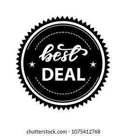 Rounded badge with a phrase Best deal, Vector illustration.