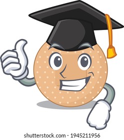 Rounded bandage caricature picture design with hat for graduation ceremony. Vector illustration