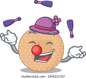 A rounded bandage cartoon design style love playing juggling. Vector illustration