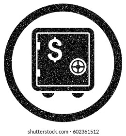 Rounded Banking Safe rubber seal stamp watermark. Icon symbol inside circle with grunge design and scratched texture. Unclean vector black sign.
