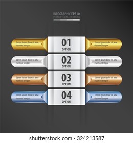 Rounded  banner set gold, bronze, silver, blue color