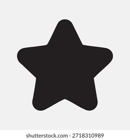 Rounded Black Star Icon in Vector Edit Mode