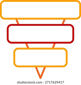 Abgerundetes Blocktrichterdiagramm mit vier Ebenen