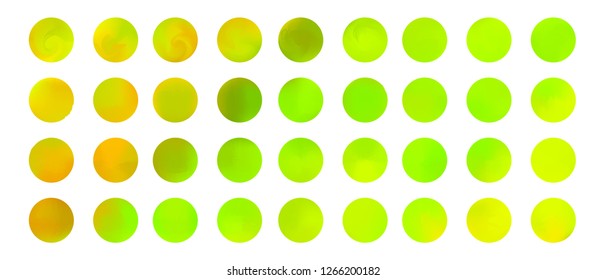 Rounded blue stylish holographic gradient sphere button. Circle gradients, colorful soft round buttons or vivid color spheres flat set. Can be used as icons, for logos or other graphic elements.