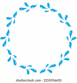 rounded blue water splash frame with copy space for your text or design
