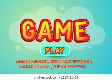 Rounded Bold Font Effect, Colorful Typography Alphabet with with highlight gradient color and shadow effect.
