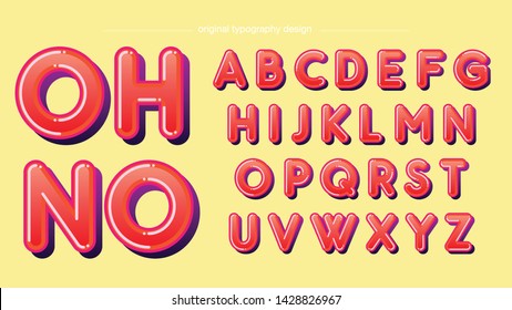 Rounded Bold Red Artistic Font