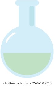 Rounded Bottom Flask Vector Illustration | Laboratory Glassware for Science and Chemistry