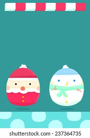 Rounded bottom Santa Claus and snowman