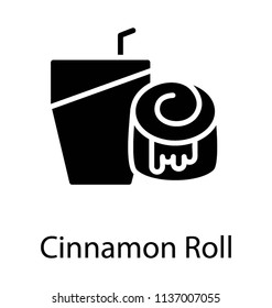 A rounded brunch roll with light sweet and cinnamon powder , cinnamon roll 
