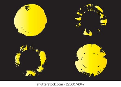 Rounded brush stroke set, Colorful round circle, rounded brush effect