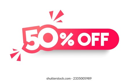 Rounded Business Label With Text 50 Percent Off