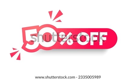 Rounded Business Label With Text 50 Percent Off