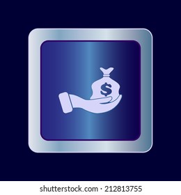 Rounded button. Vector icon Flat icons. 