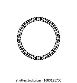 Rounded chain in flat style isolated. Vector illustration